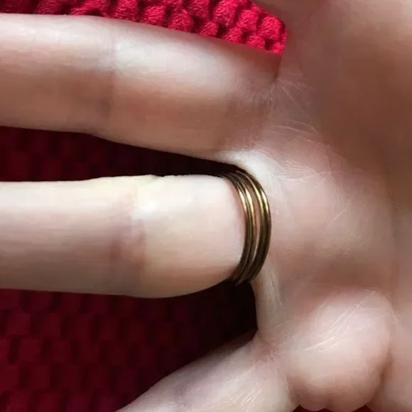 Red & Tan Wire wrapped Ring - Picture 2 of 3